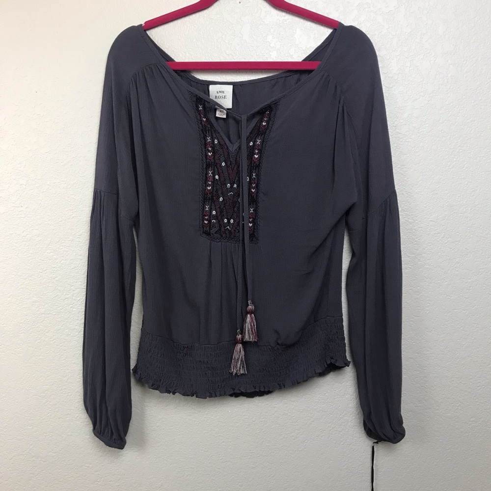 Knox rose boho queen embroidered peasant blouse